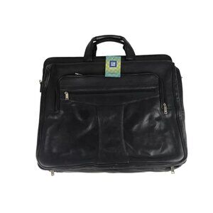 Mad House Unisex Black GM Licensed Product Leather Double Handles Portfolio Bag